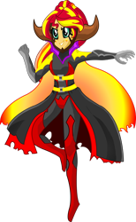 Size: 1024x1666 | Tagged: safe, artist:lifes-remedy, artist:remcmaximus, imported from derpibooru, sunset shimmer, equestria girls, fairy tail, female, mirajane strauss, satan soul, simple background, sitri, solo, sunset satan, transparent background