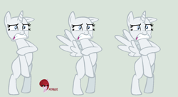 Size: 1232x672 | Tagged: safe, artist:merrah-gabby, imported from derpibooru, alicorn, pegasus, pony, unicorn, make new friends but keep discord, base, covering, naked rarity, we don't normally wear clothes