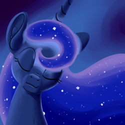 Size: 700x700 | Tagged: safe, artist:goat train, imported from derpibooru, princess luna, eyes closed, female, full face view, portrait, solo