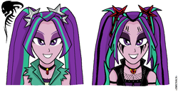 Size: 1126x584 | Tagged: safe, artist:emichaca, imported from derpibooru, aria blaze, equestria girls, goth