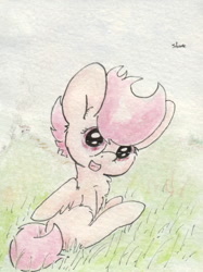 Size: 690x922 | Tagged: safe, artist:slightlyshade, imported from derpibooru, scootaloo, female, solo, traditional art