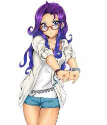 Size: 3485x4082 | Tagged: safe, artist:sazuko, imported from derpibooru, rarity, human, anime, female, glasses, humanized, solo