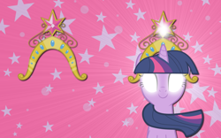 Size: 2560x1600 | Tagged: safe, artist:alicehumansacrifice0, artist:pageturner1988, imported from derpibooru, twilight sparkle, big crown thingy, female, glowing eyes, solo, the elements in action, vector, wallpaper