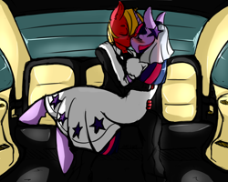 Size: 1280x1024 | Tagged: safe, artist:avante92, imported from derpibooru, big macintosh, twilight sparkle, anthro, earth pony, unguligrade anthro, unicorn, blushing, car, carrying, clothes, dress, duo, evening gloves, exploitable meme, eyes closed, female, kiss on the lips, kissing, male, mare, shipping, sitting, stallion, straight, twimac, unicorn twilight, wedding, wedding dress