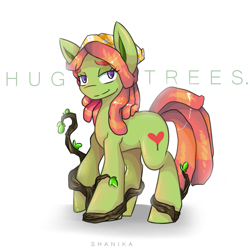 Size: 953x952 | Tagged: safe, artist:xshanika, imported from derpibooru, tree hugger, earth pony, pony, make new friends but keep discord, cute, female, huggerbetes, looking at you, mare, solo