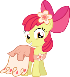 Size: 3615x3955 | Tagged: safe, artist:rainihorn, imported from derpibooru, apple bloom, make new friends but keep discord, clothes, dress, female, gala dress, solo
