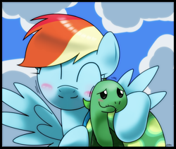 Size: 1480x1250 | Tagged: safe, artist:hoyeechun, imported from derpibooru, rainbow dash, tank, tanks for the memories, cute, dashabetes