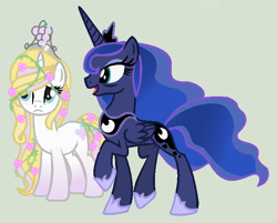 Size: 652x523 | Tagged: safe, artist:princessthaliarose, imported from derpibooru, princess luna, oc, oc:princess thalia rose, alicorn, pony, alicorn oc, base used, simple background, wrinkles