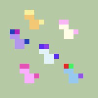 Size: 200x200 | Tagged: safe, artist:gela-g-i-s-gela, imported from derpibooru, applejack, fluttershy, pinkie pie, rainbow dash, rarity, twilight sparkle, 8-bit, group, mane six, minimalist, pixel art