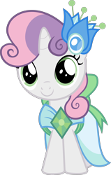 Size: 3804x6000 | Tagged: safe, artist:magister39, imported from derpibooru, sweetie belle, make new friends but keep discord, c:, clothes, cute, diasweetes, dress, female, gala dress, looking at you, simple background, smiling, solo, transparent background, vector