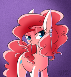 Size: 820x895 | Tagged: safe, artist:saber-panda, imported from derpibooru, pinkie pie, earring, female, piercing, solo