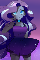 Size: 400x600 | Tagged: safe, artist:pan, imported from derpibooru, nightmare rarity, rarity, equestria girls, armpits, beautiful, cleavage, clothes, collar, cute, dress, equestria girls-ified, female, nightmare raribetes, raribetes, solo