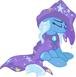 Size: 3000x3010 | Tagged: safe, artist:jeatz-axl, artist:kp-shadowsquirrel, imported from derpibooru, trixie, pony, unicorn, crying, female, high res, mare, sad, simple background, solo, the sad and depresive trixie, transparent background, vector, wet