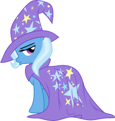 Size: 3000x3143 | Tagged: safe, artist:jeatz-axl, artist:kp-shadowsquirrel, imported from derpibooru, trixie, pony, unicorn, cape, clothes, female, hat, high res, mare, pouting, simple background, solo, transparent background, trixie's cape, trixie's hat, vector