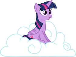 Size: 3556x2700 | Tagged: safe, artist:porygon2z, imported from derpibooru, twilight sparkle, alicorn, pony, cloud, cute, female, mare, simple background, sitting, smiling, solo, transparent background, twilight sparkle (alicorn), vector