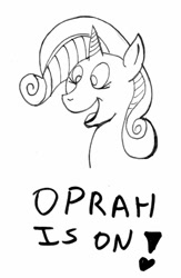 Size: 391x600 | Tagged: safe, artist:rdk, imported from derpibooru, rarity, monochrome, oprah, television