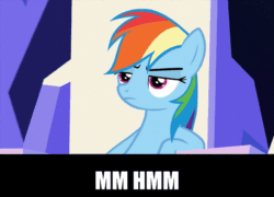 Size: 707x508 | Tagged: safe, imported from derpibooru, screencap, rainbow dash, the lost treasure of griffonstone, animated, female, nodding, solo