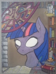 Size: 1280x1707 | Tagged: safe, artist:sparkafterdark, imported from derpibooru, twilight sparkle, female, magic, portrait, solo, traditional art