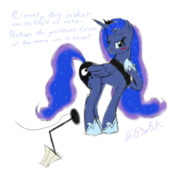 Size: 1200x1200 | Tagged: safe, artist:doublebackstitcharts, imported from derpibooru, princess luna, female, lamp, solo, traditional art