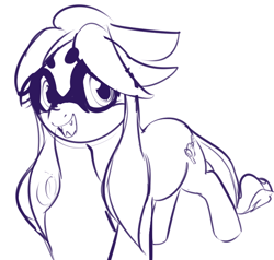 Size: 670x637 | Tagged: safe, artist:dotkwa, imported from derpibooru, inkling, original species, pony, squidpony, monochrome, ponified, solo, splatoon