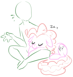 Size: 599x632 | Tagged: safe, artist:php27, imported from derpibooru, pinkie pie, oc, oc:anon, human, cute, diapinkes, sleeping, zzz