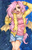 Size: 1090x1691 | Tagged: safe, artist:fir3h34rt, imported from derpibooru, fluttershy, human, bat wings, blood, clothes, female, flutterbat, humanized, solo, sweater, sweatershy, traditional art, winged humanization