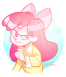 Size: 800x941 | Tagged: safe, artist:rabidragdoll, imported from derpibooru, apple bloom, human, female, humanized, looking at you, solo