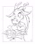 Size: 692x895 | Tagged: safe, artist:alexspastic, imported from derpibooru, discord, fluttershy, draconequus, pegasus, pony, happy, incorrect leg anatomy, micro, monochrome, mouth hold, open mouth, size difference, tail bite, tiny ponies