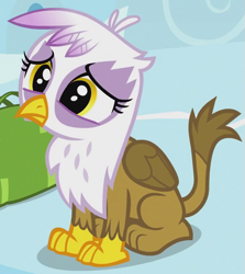 Size: 623x698 | Tagged: safe, imported from derpibooru, screencap, gilda, griffon, the lost treasure of griffonstone, chickub, cropped, cute, female, gildadorable, li'l gilda, sitting, solo, younger