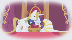 Size: 1280x720 | Tagged: safe, imported from derpibooru, screencap, prince blueblood, rarity, pony, unicorn, the ticket master, dream, female, imagine spot, male, mare, marriage, rariblood, shipping, stallion, straight, wedding