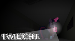 Size: 4769x2613 | Tagged: safe, artist:zacatron94, imported from derpibooru, twilight sparkle, alicorn, pony, clothes, corridor, crossover, dark, daylight, female, looking back, magic, mare, solo, twilight sparkle (alicorn)