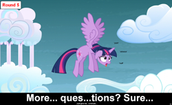 Size: 1600x973 | Tagged: safe, imported from derpibooru, twilight sparkle, alicorn, pony, comic:celestia's servant interview, caption, cs captions, exhausted, female, floppy ears, interview, mare, solo, tongue out, twilight sparkle (alicorn)