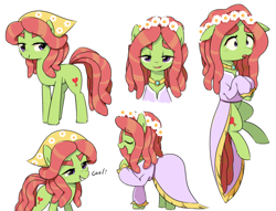 Size: 1280x978 | Tagged: safe, artist:30clock, imported from derpibooru, tree hugger, earth pony, pony, make new friends but keep discord, clothes, cute, dress, eyes closed, female, gala dress, huggerbetes, mare, open mouth, smiling, solo