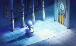 Size: 1920x1156 | Tagged: safe, artist:cmaggot, artist:simbaro, imported from derpibooru, lullaby for a princess, castle of the royal pony sisters, crepuscular rays, interior, traditional art, watercolor painting