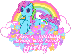 Size: 1362x1038 | Tagged: safe, artist:anscathmarcach, imported from derpibooru, rainbow dash, rainbow dash (g3), earth pony, pony, female, feminism, feminist ponies, g3, mouthpiece, positive ponies, solo, subversive kawaii