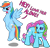 Size: 1044x1010 | Tagged: safe, artist:anscathmarcach, imported from derpibooru, rainbow dash, rainbow dash (g3), earth pony, pegasus, pony, crying, defending, dialogue, duo, duo female, female, floating, flying, g3, g4, loyalty, mare, ponies defending previous generation, self ponidox, simple background, spread wings, transparent background, white background, wings