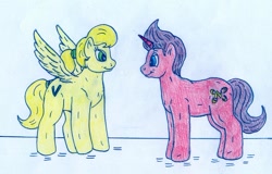 Size: 899x575 | Tagged: safe, artist:jose-ramiro, imported from derpibooru, pegasus, pony, unicorn, cindy vortex, female, jimmy neutron, male, mare, ponified, stallion, the adventures of jimmy neutron: boy genius, traditional art