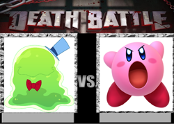 Size: 900x644 | Tagged: safe, imported from derpibooru, smooze, death battle, exploitable meme, kirby, kirby (series), meme, puffball