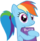 Size: 128x133 | Tagged: safe, artist:ventious, imported from derpibooru, rainbow dash, book, butts, female, picture for breezies, ponytail, simple background, solo, transparent background, wide eyes