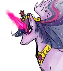 Size: 1275x1438 | Tagged: safe, artist:crimsonravendesign, imported from derpibooru, twilight sparkle, alicorn, pony, big crown thingy, female, magic, mare, solo, twilight sparkle (alicorn)