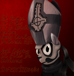 Size: 2387x2425 | Tagged: safe, artist:fimoman, imported from derpibooru, pony, crossover, ghost (band), ghost bc, metal, papa emeritus ii, ponified, solo