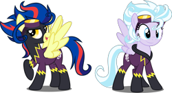 Size: 5543x3000 | Tagged: dead source, safe, artist:xebck, imported from derpibooru, indigo zap, sugarcoat, equestria girls, friendship games, absurd resolution, clothes, crystal prep academy, crystal prep shadowbolts, cute, equestria girls ponified, goggles, ponified, shadowbolts, shadowbolts costume, simple background, sugarcute, transparent background, vector, zapabetes