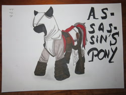 Size: 4000x3000 | Tagged: safe, imported from derpibooru, oc, absurd resolution, assassin's creed, colored, ponified, traditional art