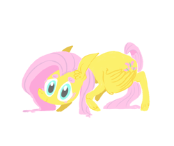 Size: 1258x1058 | Tagged: safe, artist:burrburro, imported from derpibooru, fluttershy, pegasus, pony, beanbrows, eyebrows, female, looking at you, raised hoof, simple background, smiling, solo, white background, wings