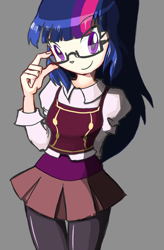 Size: 480x730 | Tagged: safe, artist:rvceric, imported from derpibooru, sci-twi, twilight sparkle, equestria girls, friendship games, clothes, female, pantyhose, pixiv, simple background, skirt, solo