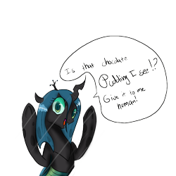 Size: 800x800 | Tagged: safe, artist:xxmarkingxx, imported from derpibooru, queen chrysalis, female, fourth wall, looking at you, nochangelingshere, solo