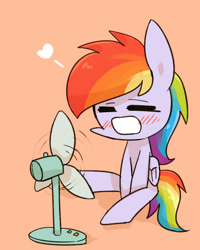 Size: 800x1000 | Tagged: safe, artist:joycall6, imported from derpibooru, rainbow dash, blushing, fan, female, heart, open mouth, solo