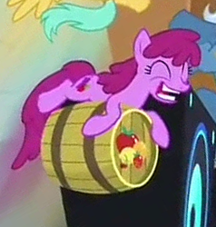 Size: 291x306 | Tagged: safe, imported from derpibooru, screencap, berry punch, berryshine, pony, slice of life (episode), barrel, faic, lowres, so fucking happy