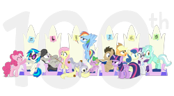 Size: 1350x750 | Tagged: safe, artist:dm29, imported from derpibooru, applejack, bon bon, derpy hooves, dj pon-3, doctor whooves, fluttershy, lyra heartstrings, octavia melody, pinkie pie, rainbow dash, rarity, spike, sweetie drops, time turner, twilight sparkle, vinyl scratch, alicorn, earth pony, pegasus, pony, unicorn, slice of life (episode), the cutie map, background six, female, male, mare, muffin, simple background, stallion, that was fast, transparent background, twilight sparkle (alicorn)
