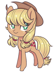 Size: 1100x1400 | Tagged: safe, artist:hawthornss, imported from derpibooru, applejack, chibi, female, solo